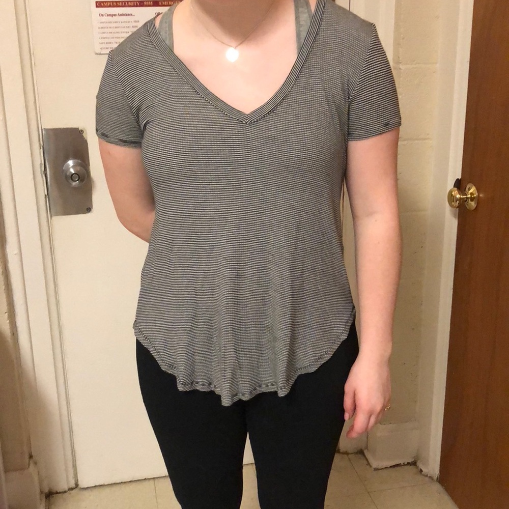 White and black Forever 21 Shirt